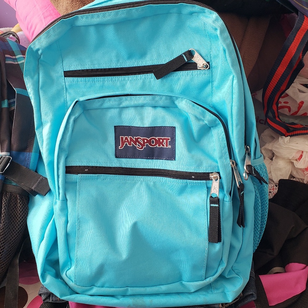 JanSport teal canvas backpack